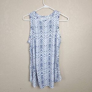Athleta Blue and White Striped Tank Top Small (5018)